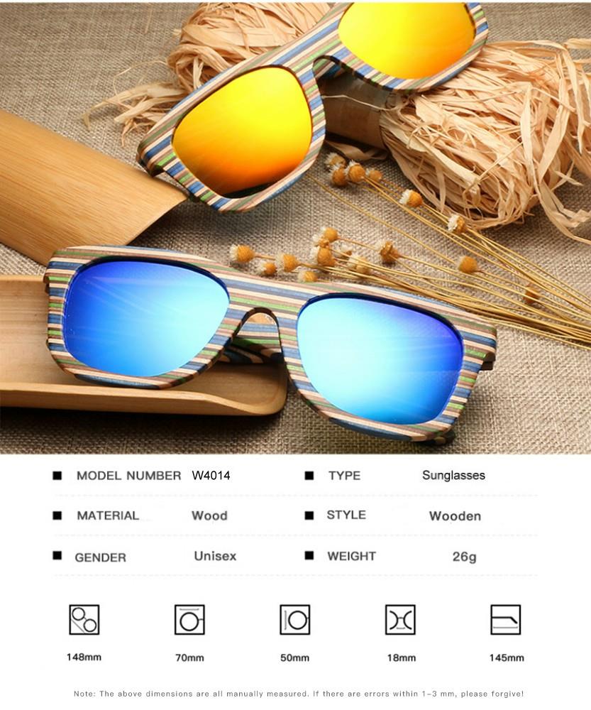 colorful wooden sunglasses