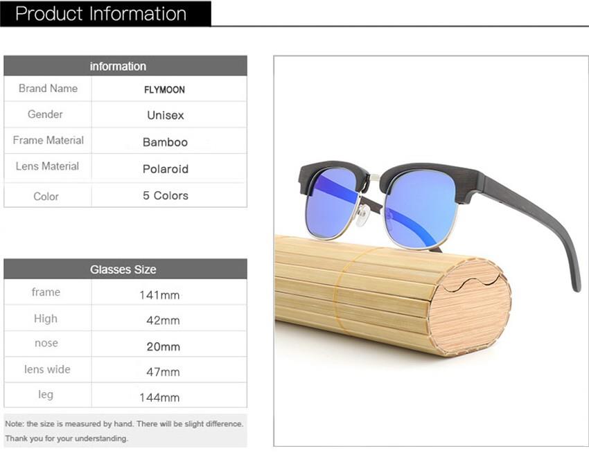 half frame wooden sunglasses