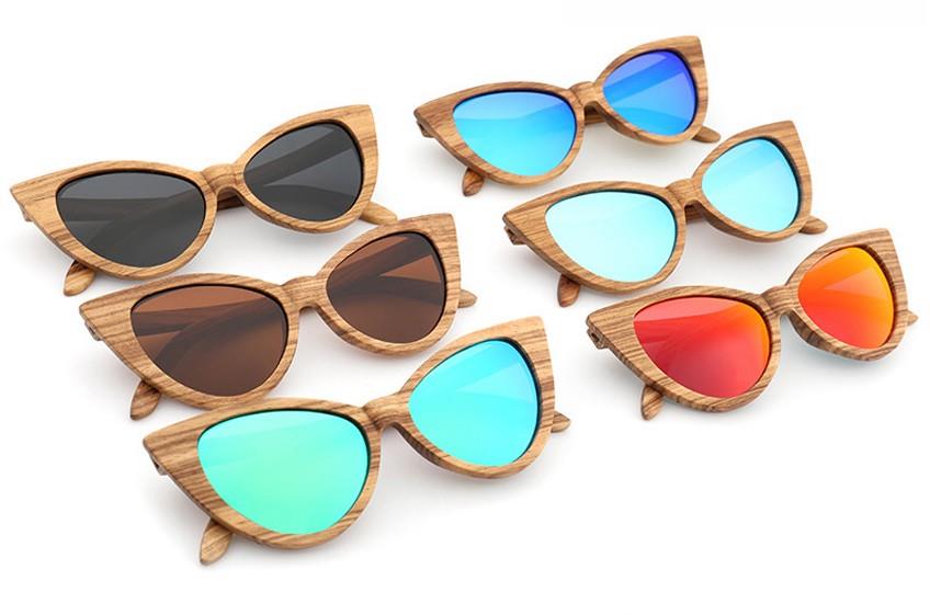 wholesale cateye wood sunglasses