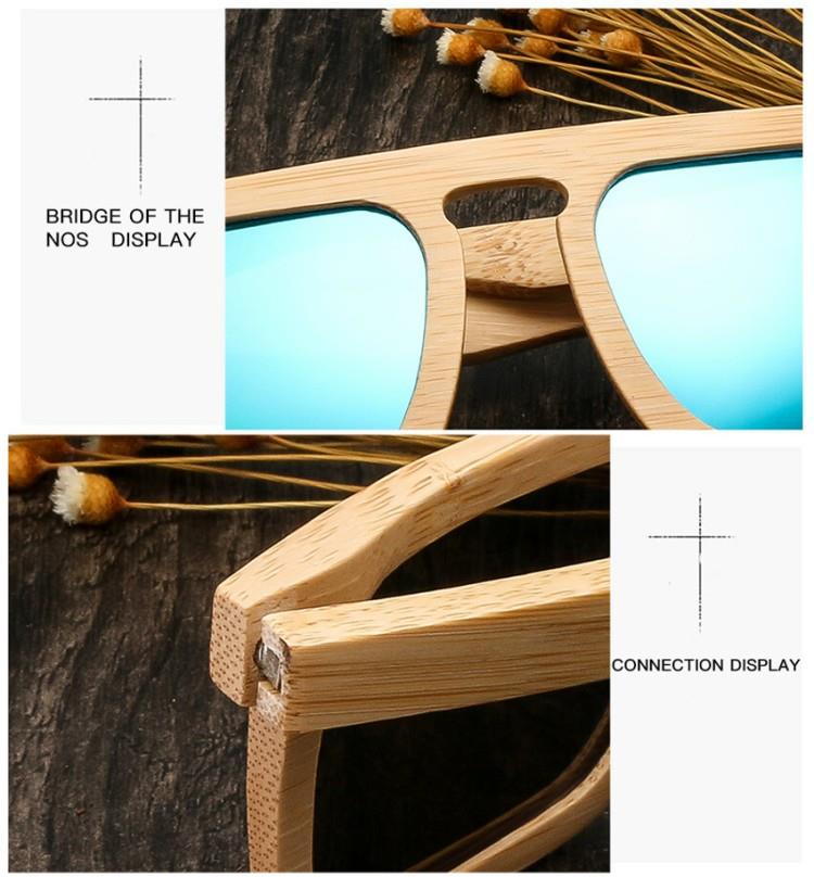 square frame bamboo sunglasses made in china