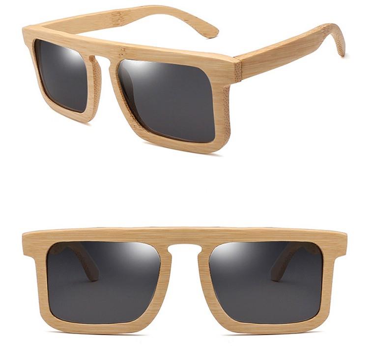 bulk square frame bamboo sunglasses