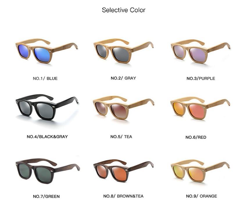 customized full bamboo sunglasses
