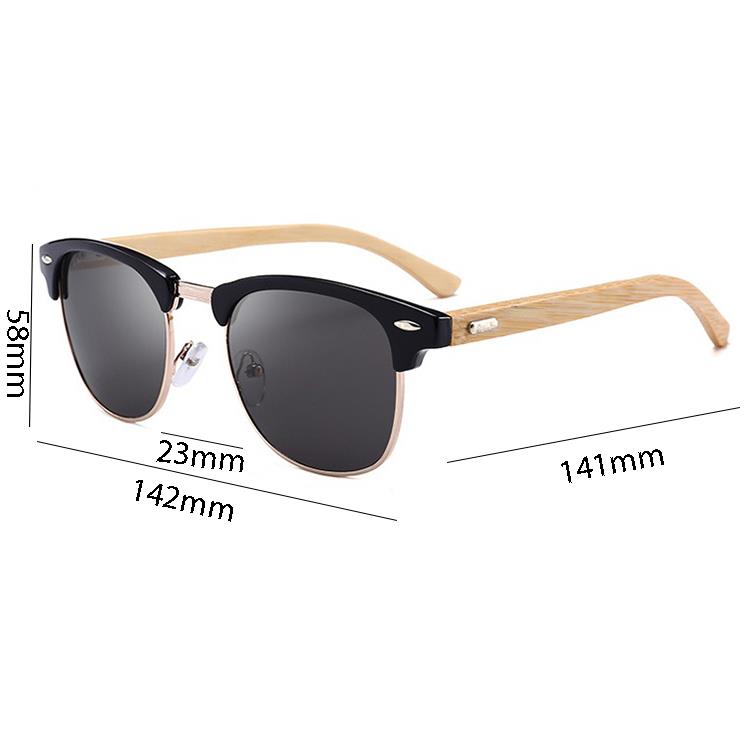 bamboo arm sunglasses size