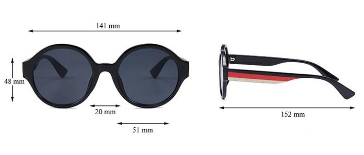 round sunglasses size