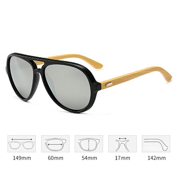 bamboo arm sunglasses size