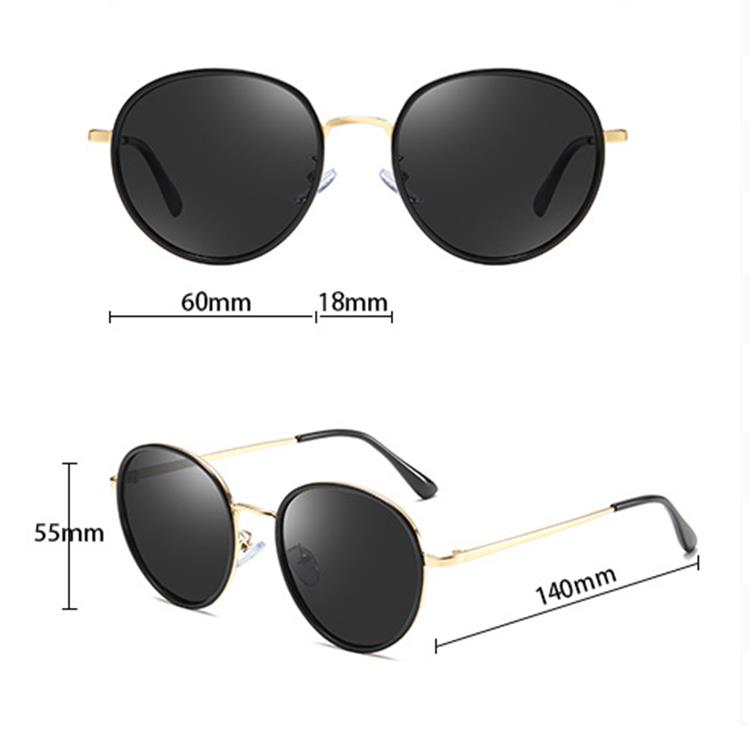 Round Metal Sunglasses size