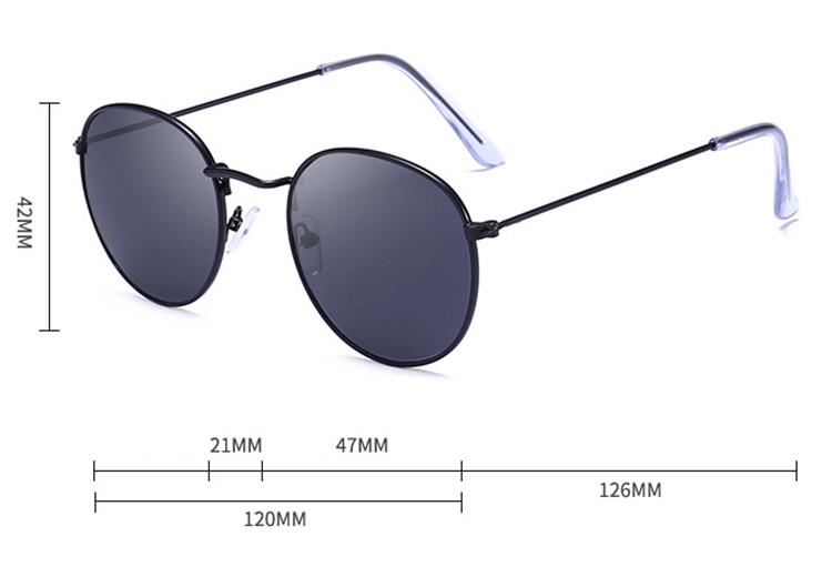 Round Metal Sunglasses Size