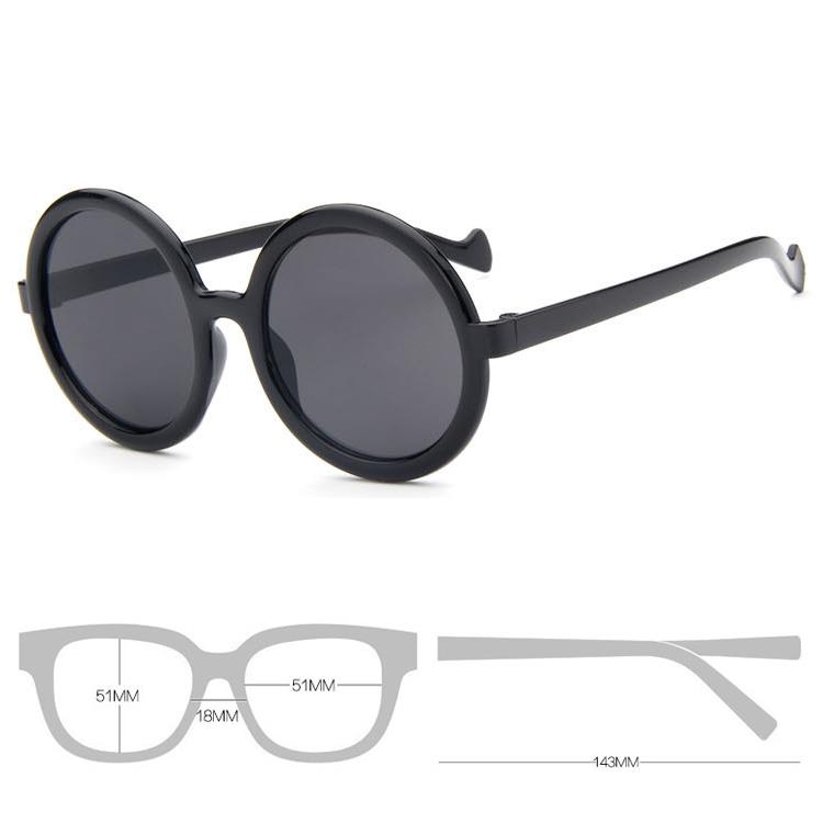 Promotion Round Black sunglasses size