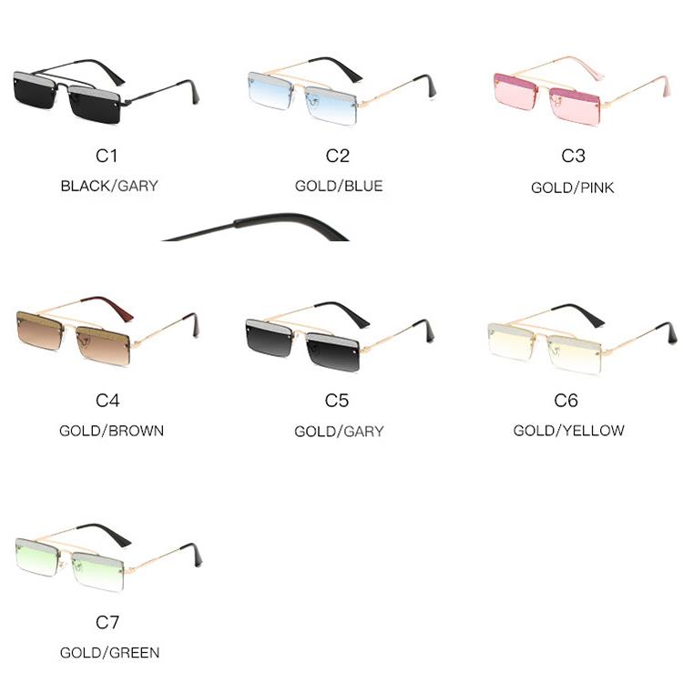 Shiny diamond square sunglasses colors