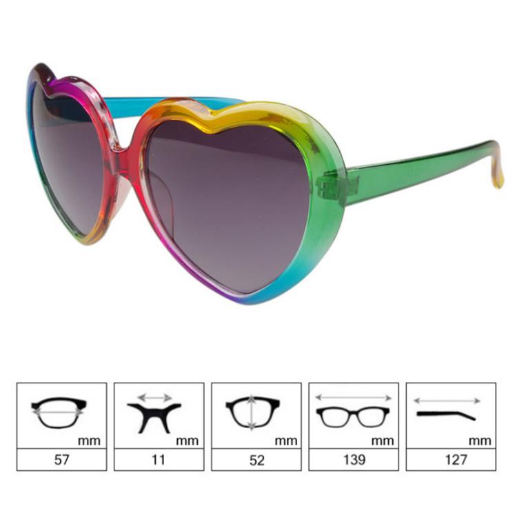 Promotional Love style Rainbow Sunglasses size