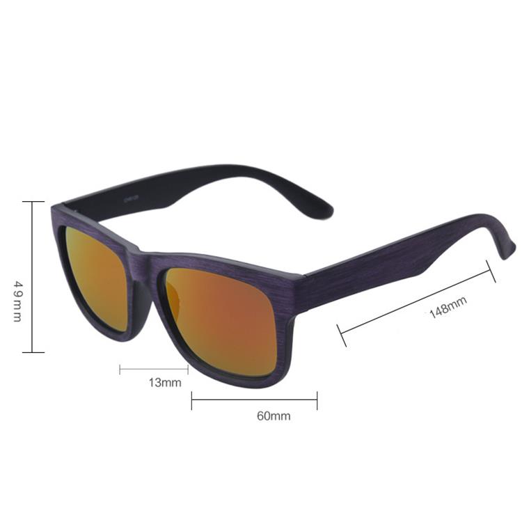 wood grain coating Sunglasses size