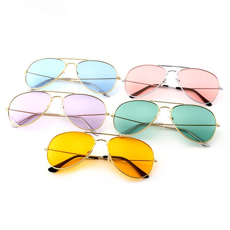 Ocean colors lens Metal sunglasses