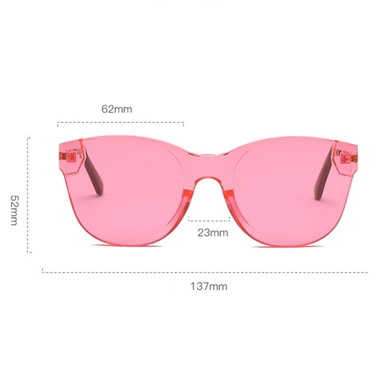 Transparent Lens Metal temple Sunglasses size