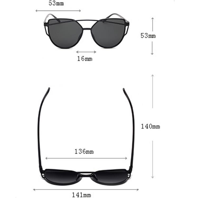 Promotional Cat Eye Plastic Sunglasses size