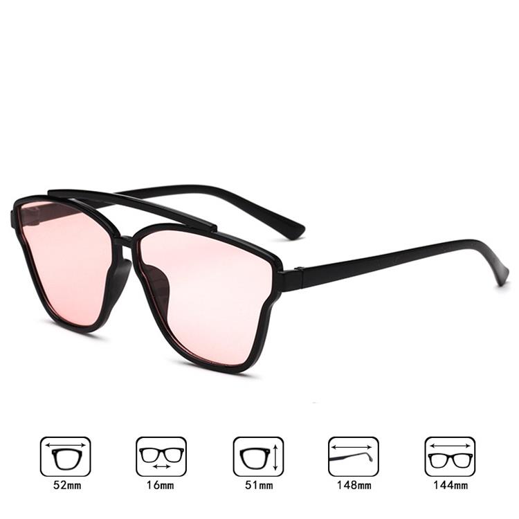 Promotion Double bridge Plastic sunglasses size