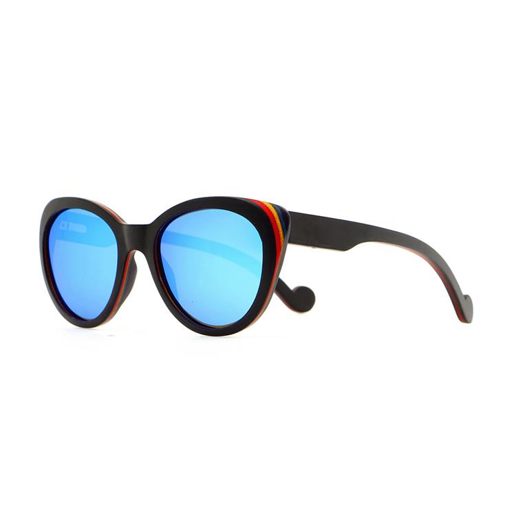 Cat-eye wooden sunglasses