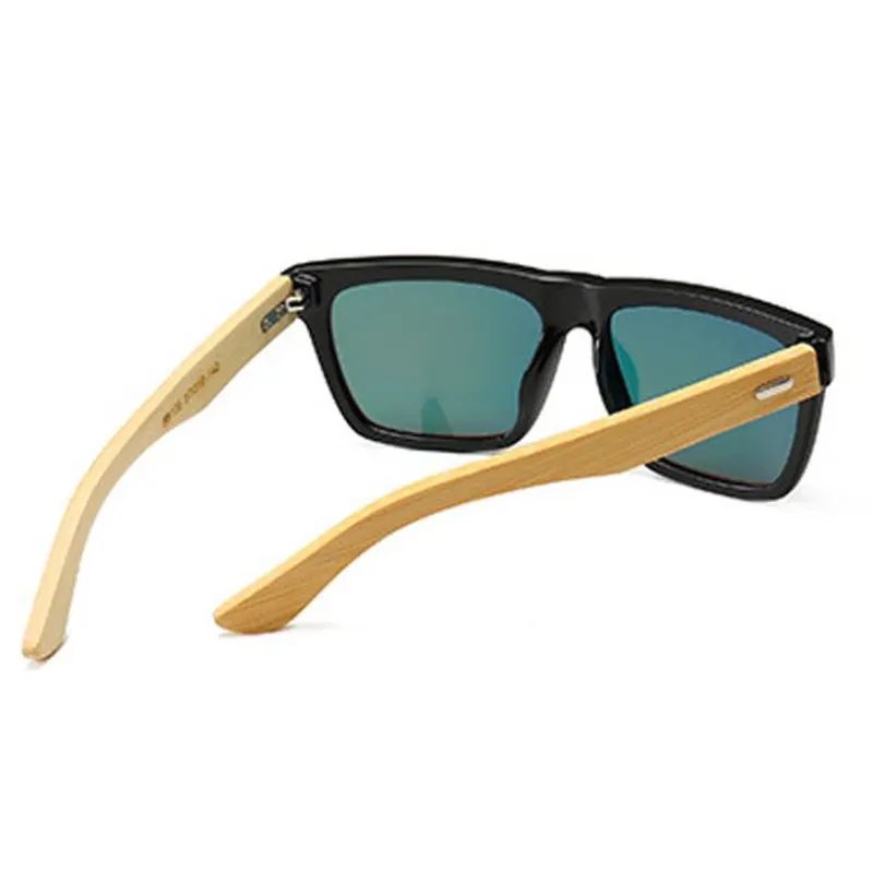 Bamboo Arm Sunglasses Mirror Lens