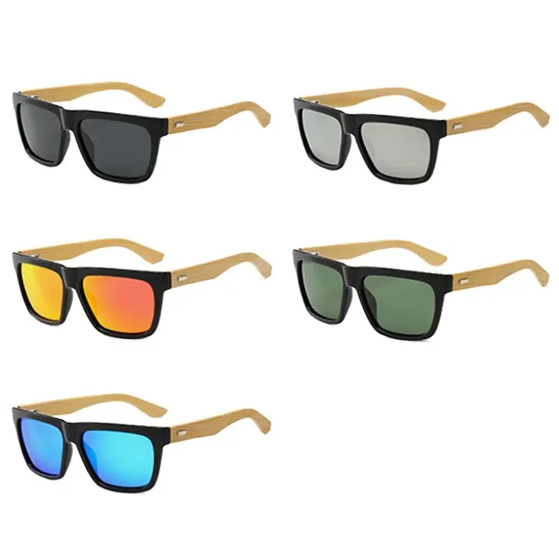 Bamboo Arm Sunglasses Mirror Lens