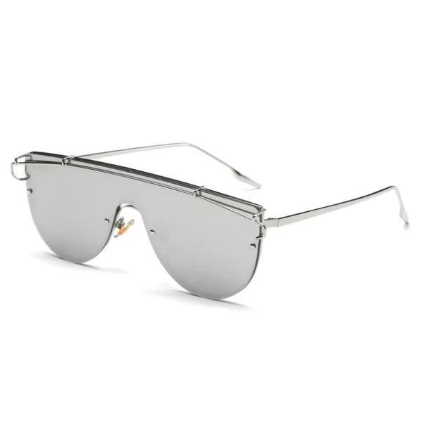 Brand One-Piece Metal Sunglasses