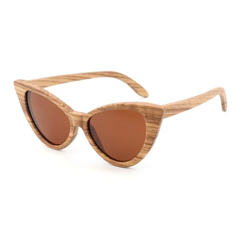 Cateye Zebra Wood Sunglasses