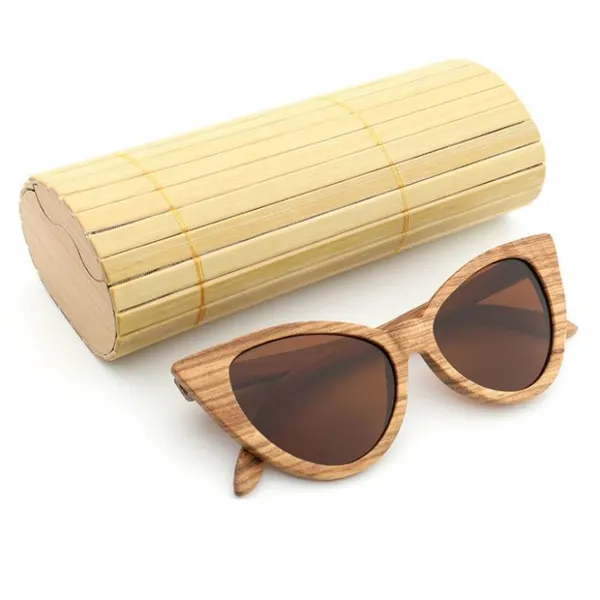 Cateye Zebra Wood Sunglasses