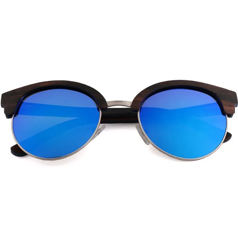 Eco- Friendly Wooden Glasses TAC Lens Luxury Round Mirror S Polarized Sunglasses