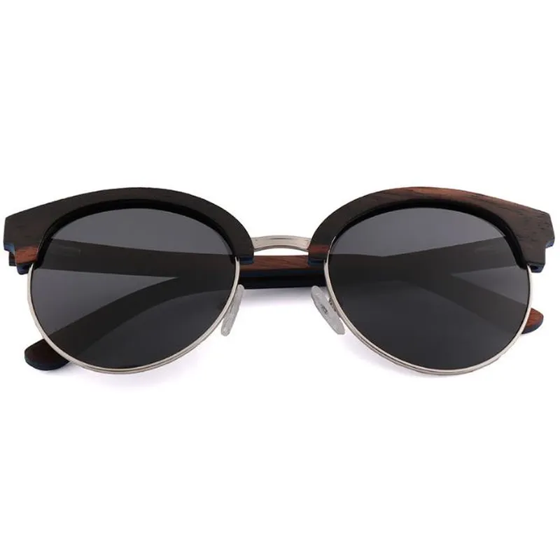 Eco- Friendly Wooden Glasses TAC Lens Luxury Round Mirror S Polarized Sunglasses