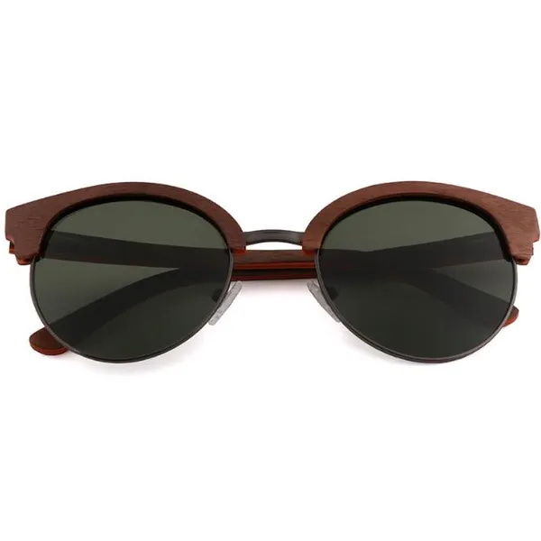 Eco- Friendly Wooden Glasses TAC Lens Luxury Round Mirror S Polarized Sunglasses