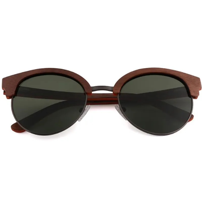 Eco- Friendly Wooden Glasses TAC Lens Luxury Round Mirror S Polarized Sunglasses