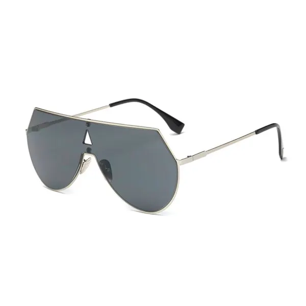 Flat Top One Piece Metal Sunglasses