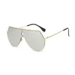 Flat Top One Piece Metal Sunglasses
