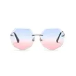 Frameless Polygon Metal Sunglasses