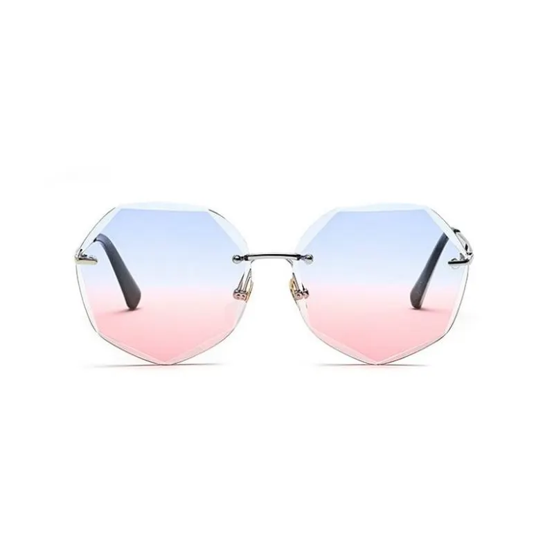 Frameless Polygon Metal Sunglasses