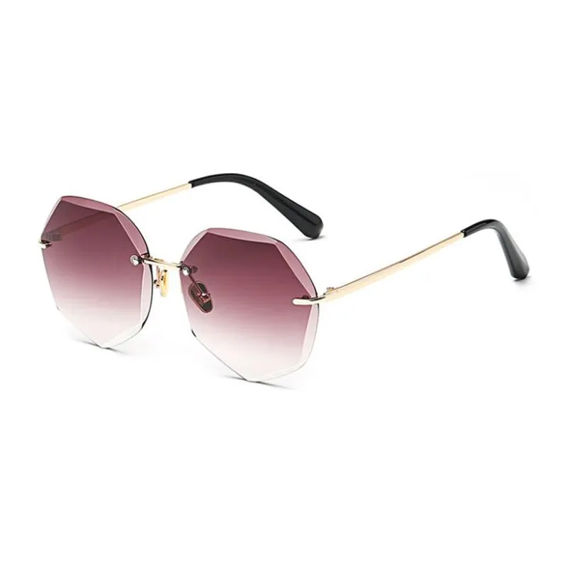 Frameless Polygon Metal Sunglasses