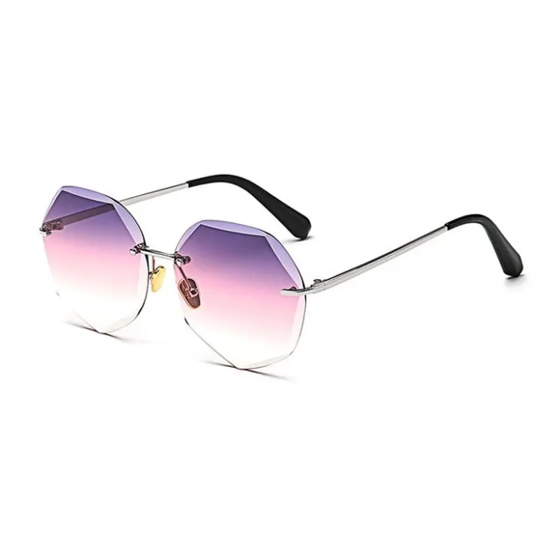 Frameless Polygon Metal Sunglasses