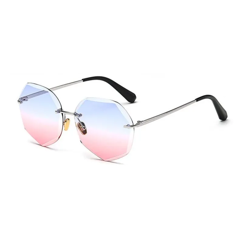 Frameless Polygon Metal Sunglasses