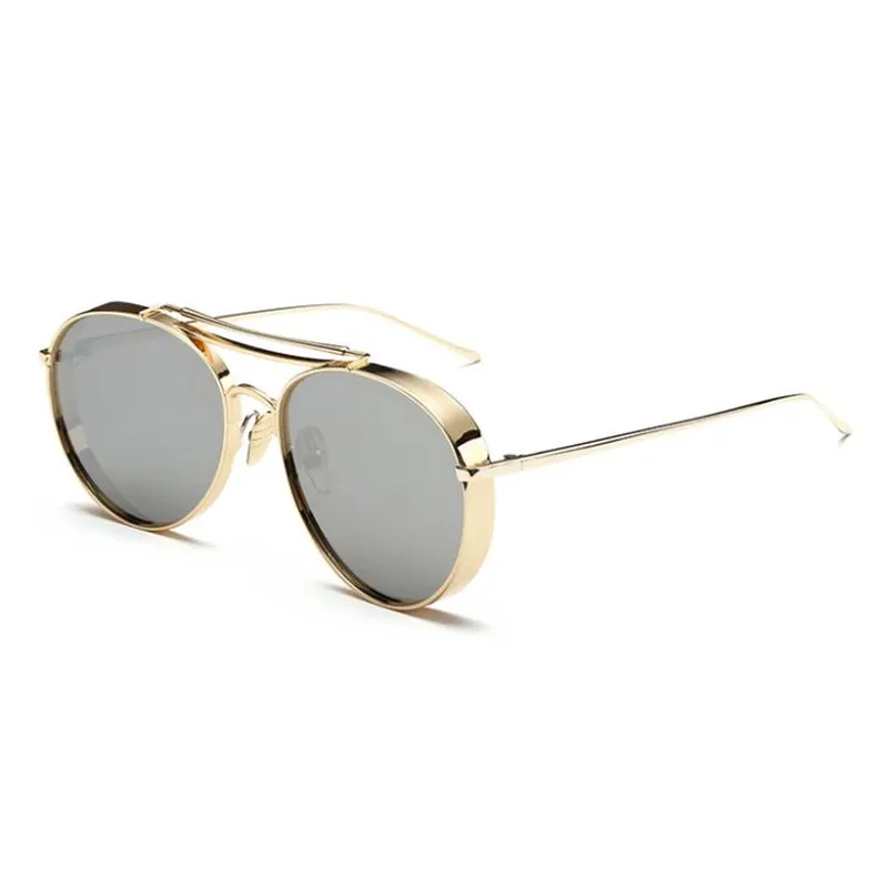 Gold Frame Round Metal Sunglasses