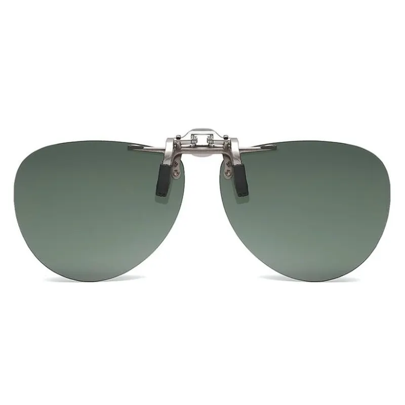 Green Lens Clip On Sunglasses