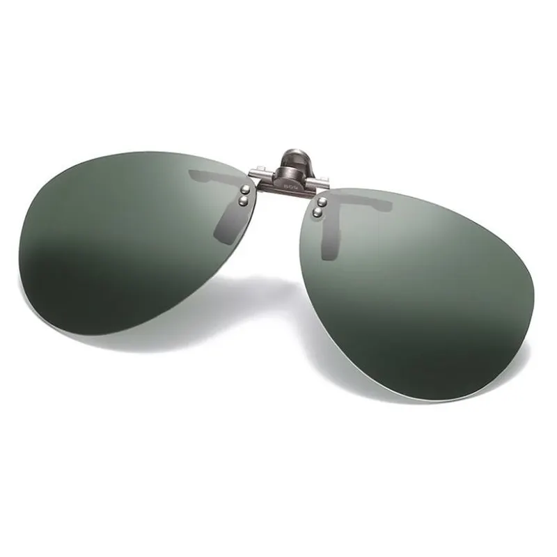 Green Lens Clip On Sunglasses