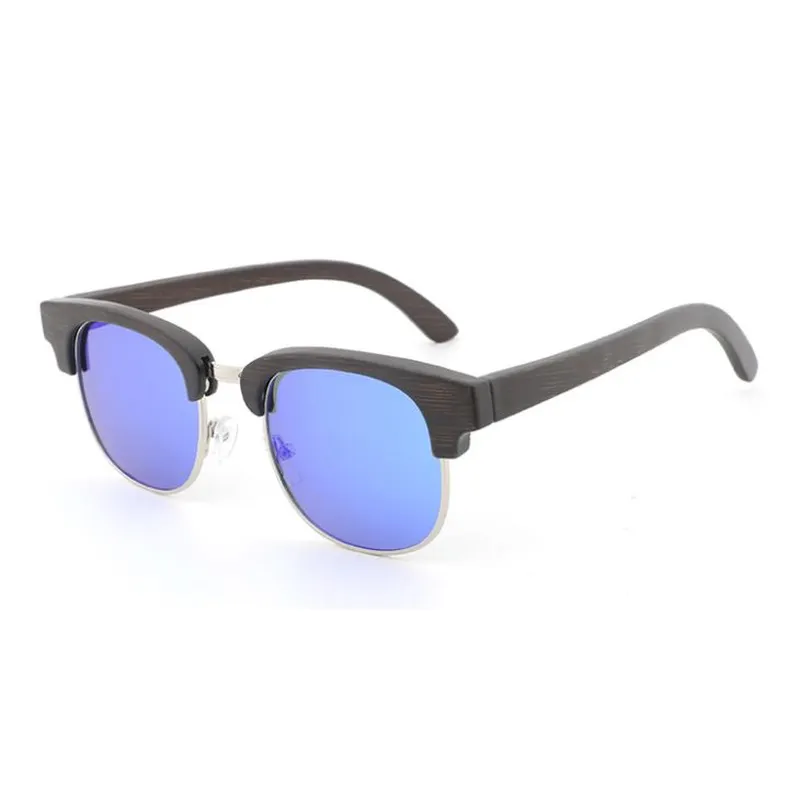 Half Frame Bamboo Sunglasses