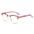Leopard Half-Rim Eyeglasses Frame