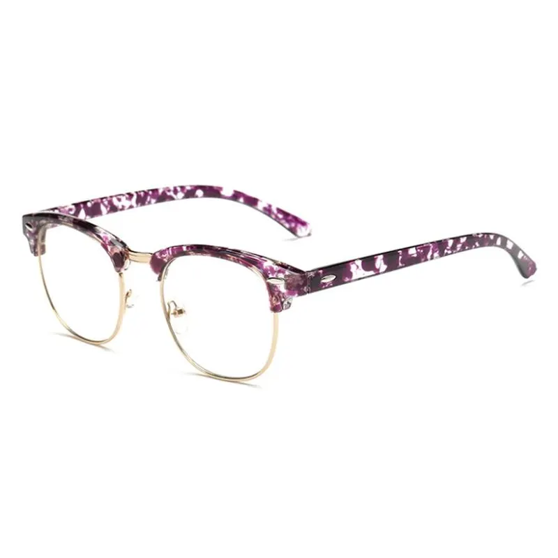 Leopard Half-Rim Eyeglasses Frame