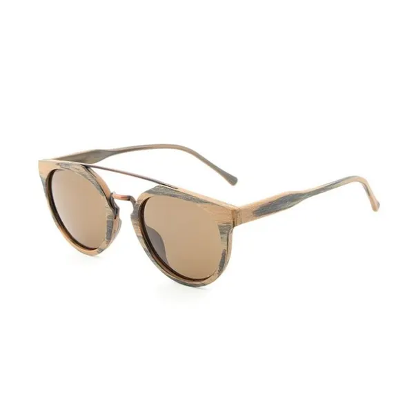 Metal Bridge Wooden Sunglasses