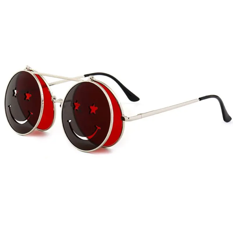 New Smiling Face Metal Sunglasses Metal