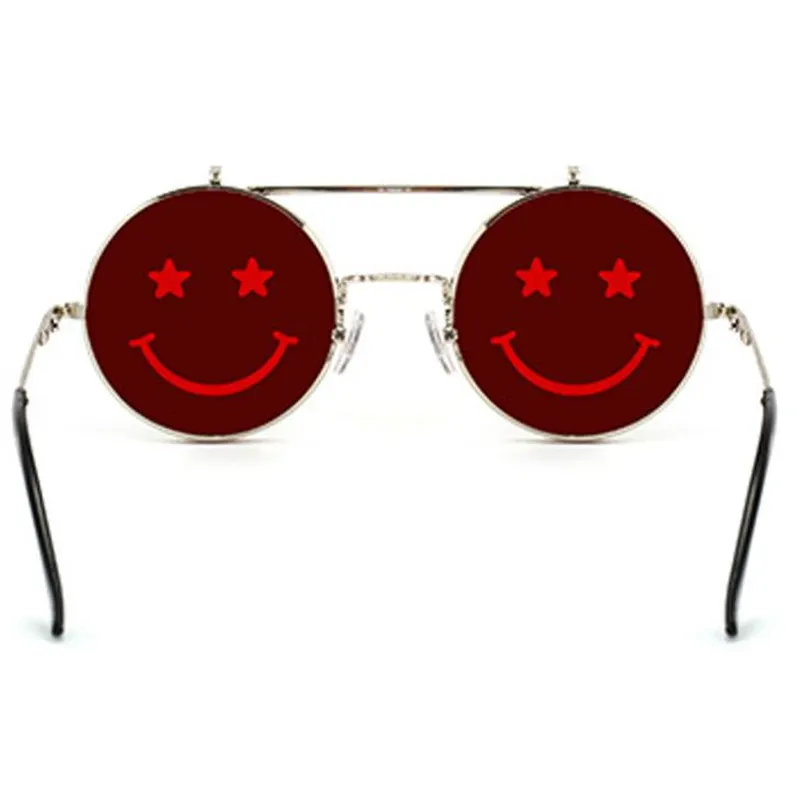 New Smiling Face Metal Sunglasses Metal