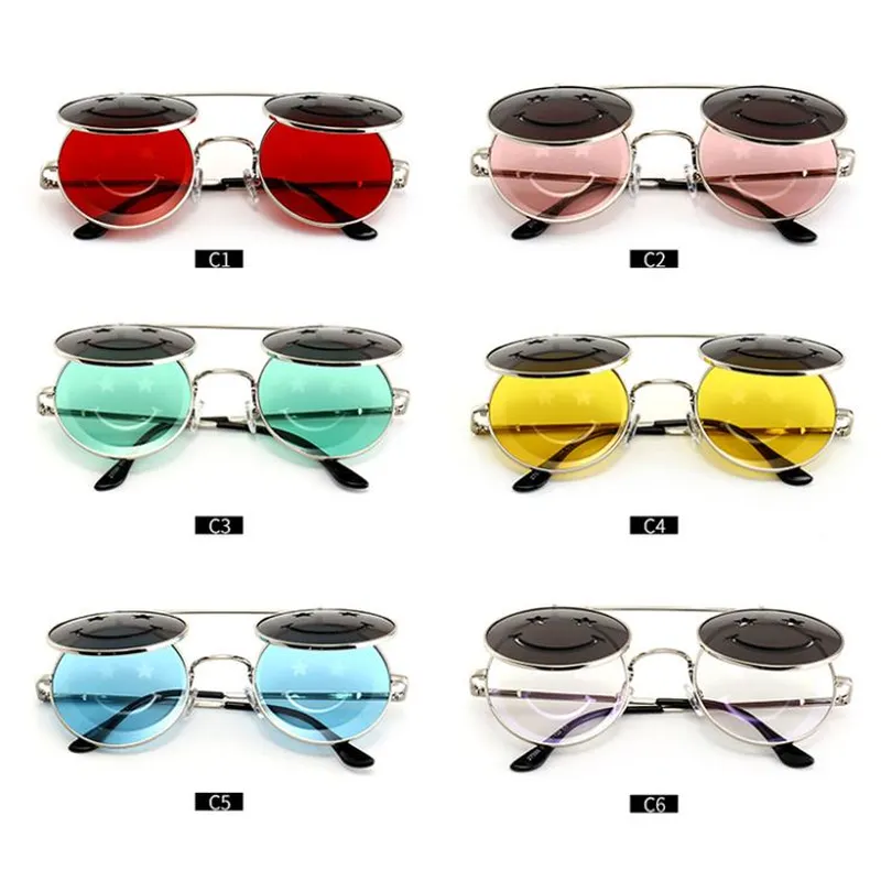 New Smiling Face Metal Sunglasses Metal