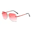 Ocean Color Rimless Metal Sunglasses