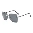 Ocean Color Rimless Metal Sunglasses