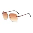 Ocean Color Rimless Metal Sunglasses