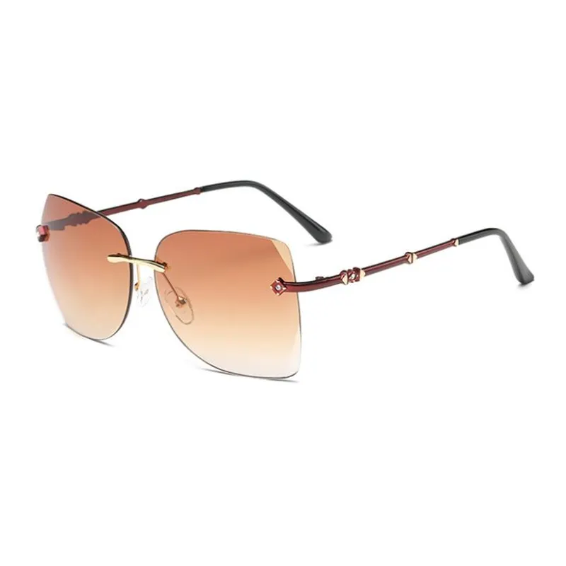 Ocean Color Rimless Metal Sunglasses